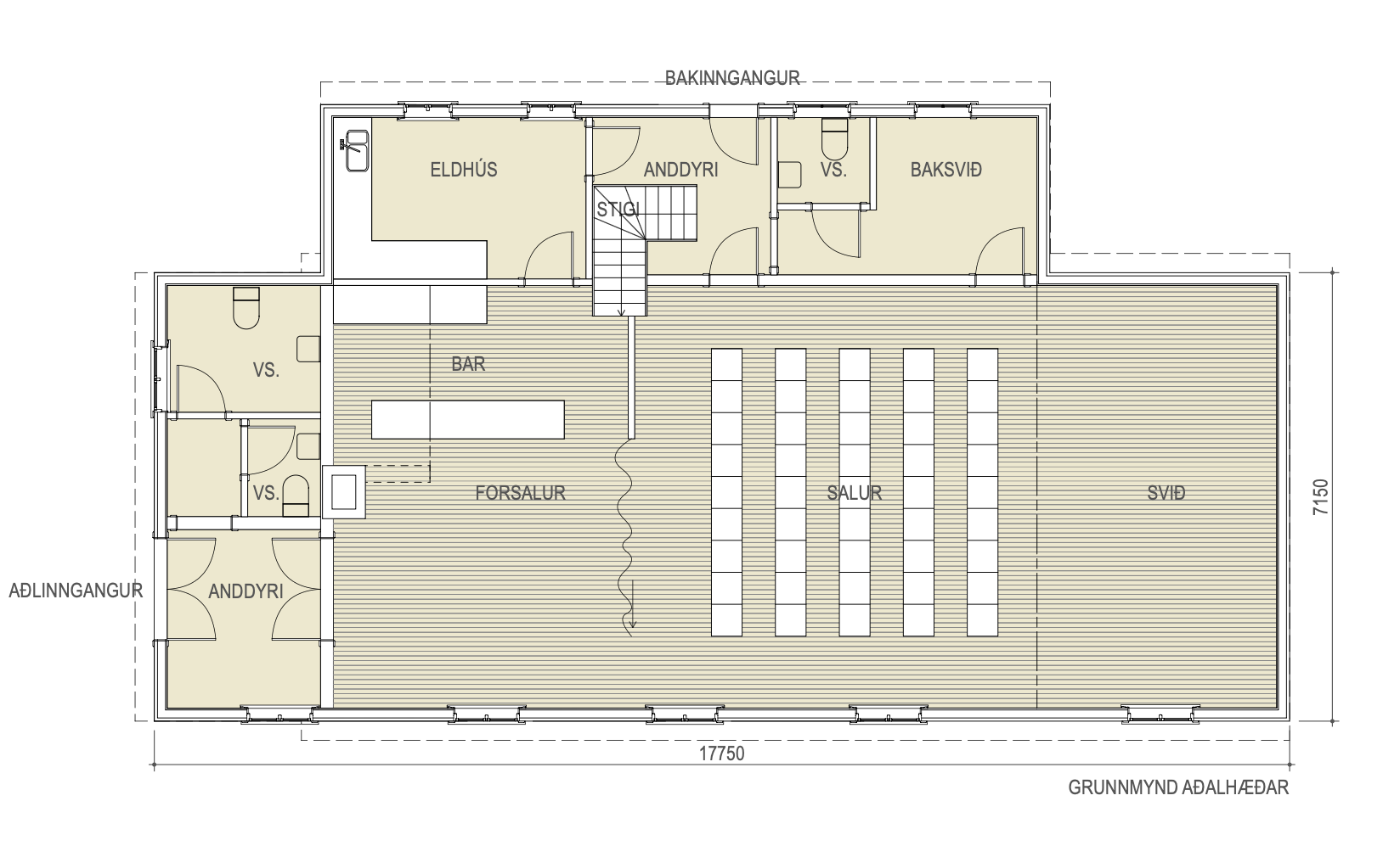 Main floor renovation plan for Templarinn