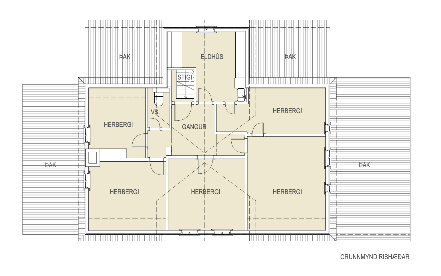 Upper floor accommodation plan for Templarinn